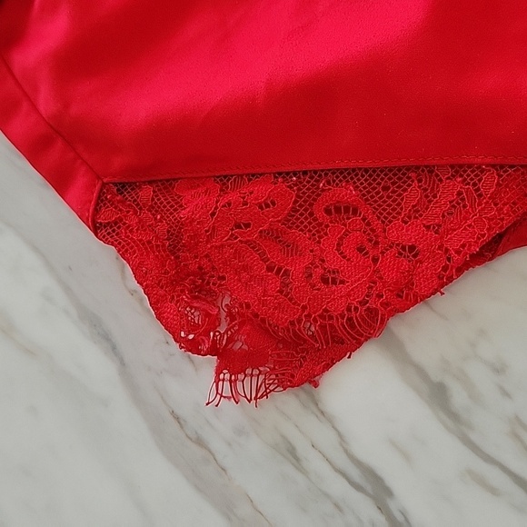 INC Elegant Red Lace Trim Sleepwear Set - Picture 4 of 6